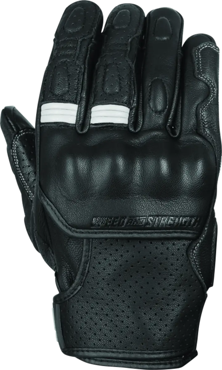 Speed and Strength Twist of Fate Leather Gloves Black/White - Small