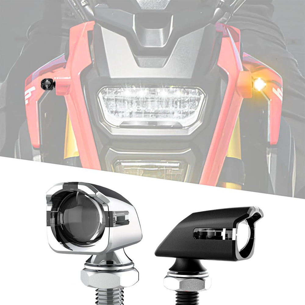 XK Glow Mini Amber Turn Signal Black x2