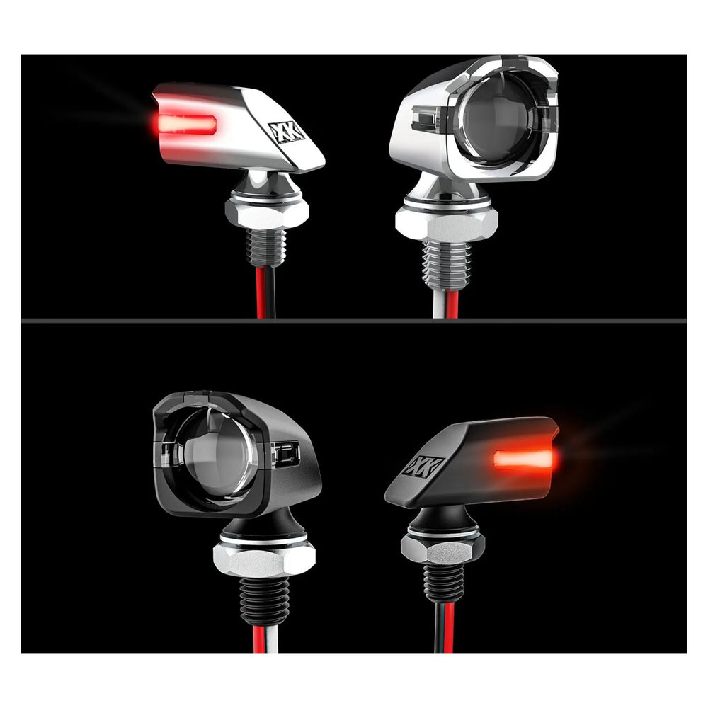 XK Glow Mini Amber Turn Signal Chrome x2