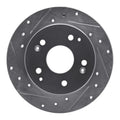 R1 97-01 Acura Integra Rear Left Drilled & Slotted Silver Brake Rotor