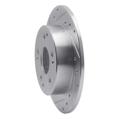 R1 97-01 Acura Integra Rear Left Drilled & Slotted Silver Brake Rotor