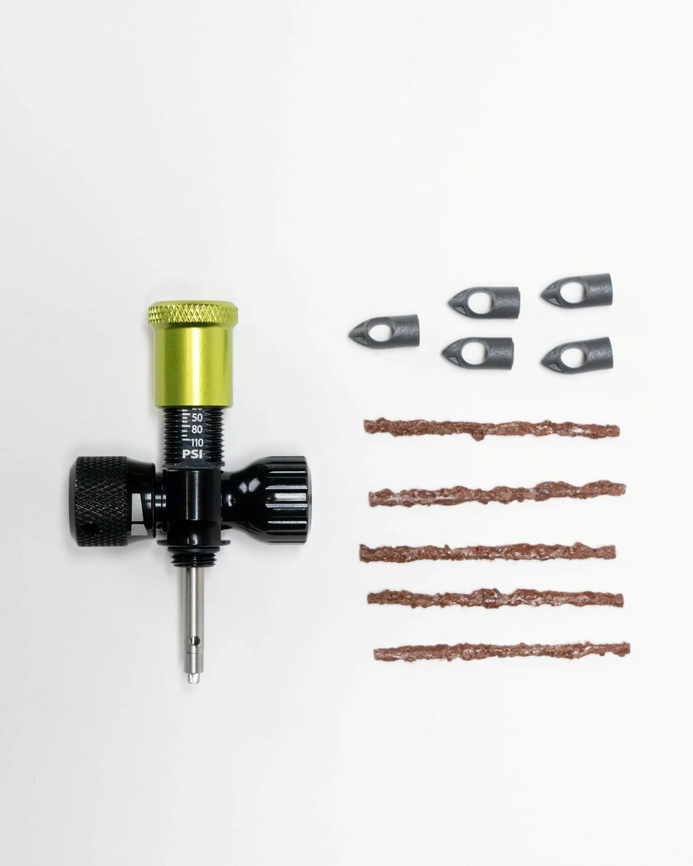CO2 PRESSURE PRESET TIRE INFLATER WITH TIRE PLUGGER