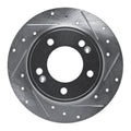 R1 Concepts Brake Rotor Drilled and Slotted Silver Fits Hyundai Elantra