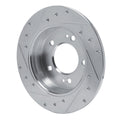 R1 Concepts Brake Rotor Drilled and Slotted Silver Fits Hyundai Elantra