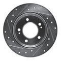 R1 Concepts Brake Rotor Drilled and Slotted Silver Fits Hyundai Elantra