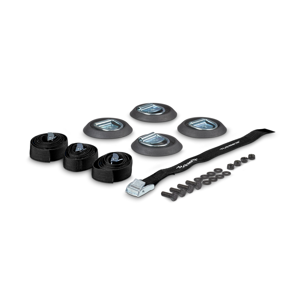 Tie-down Kit 4 straps D-rings bumpers bolts