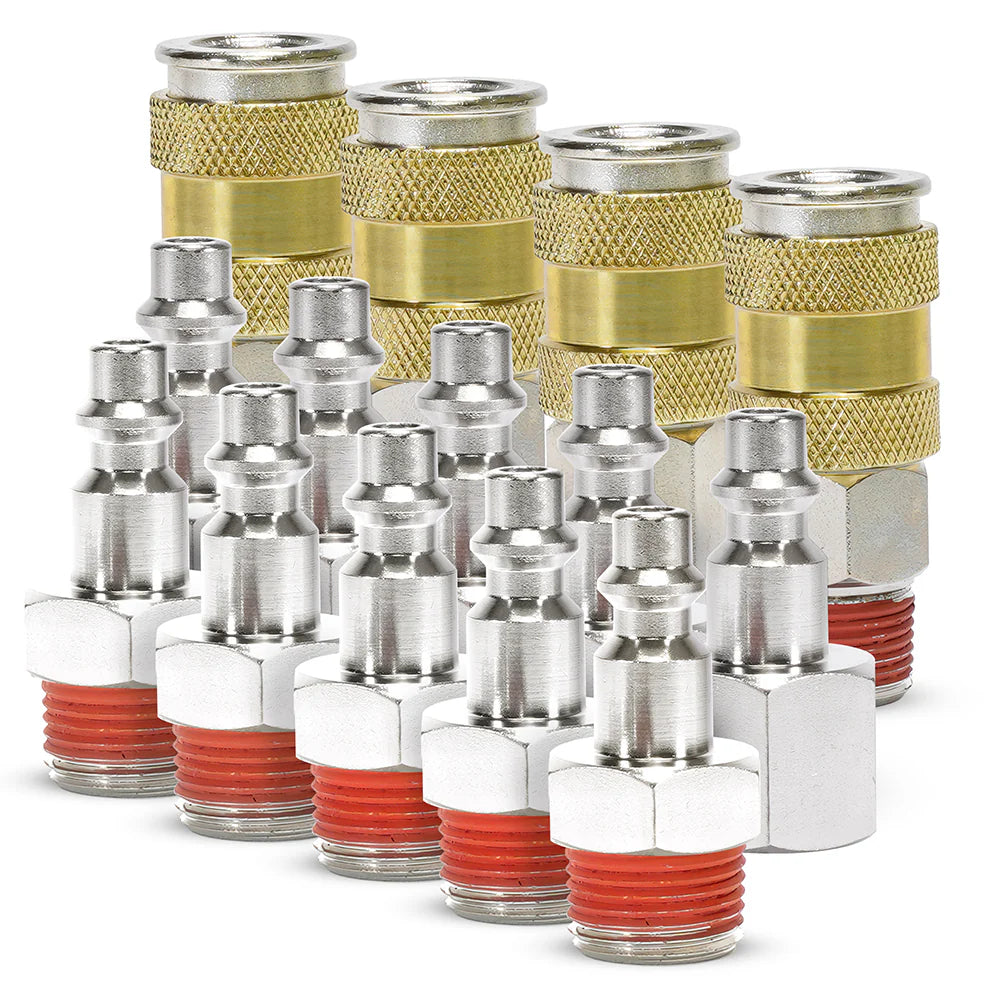 COUPLERS HIGH FLOW 3/8IN NPT M(2)& F(2)QUICK CONNECT STUDS 3/8IN M(5)& F(5)NO LOGO