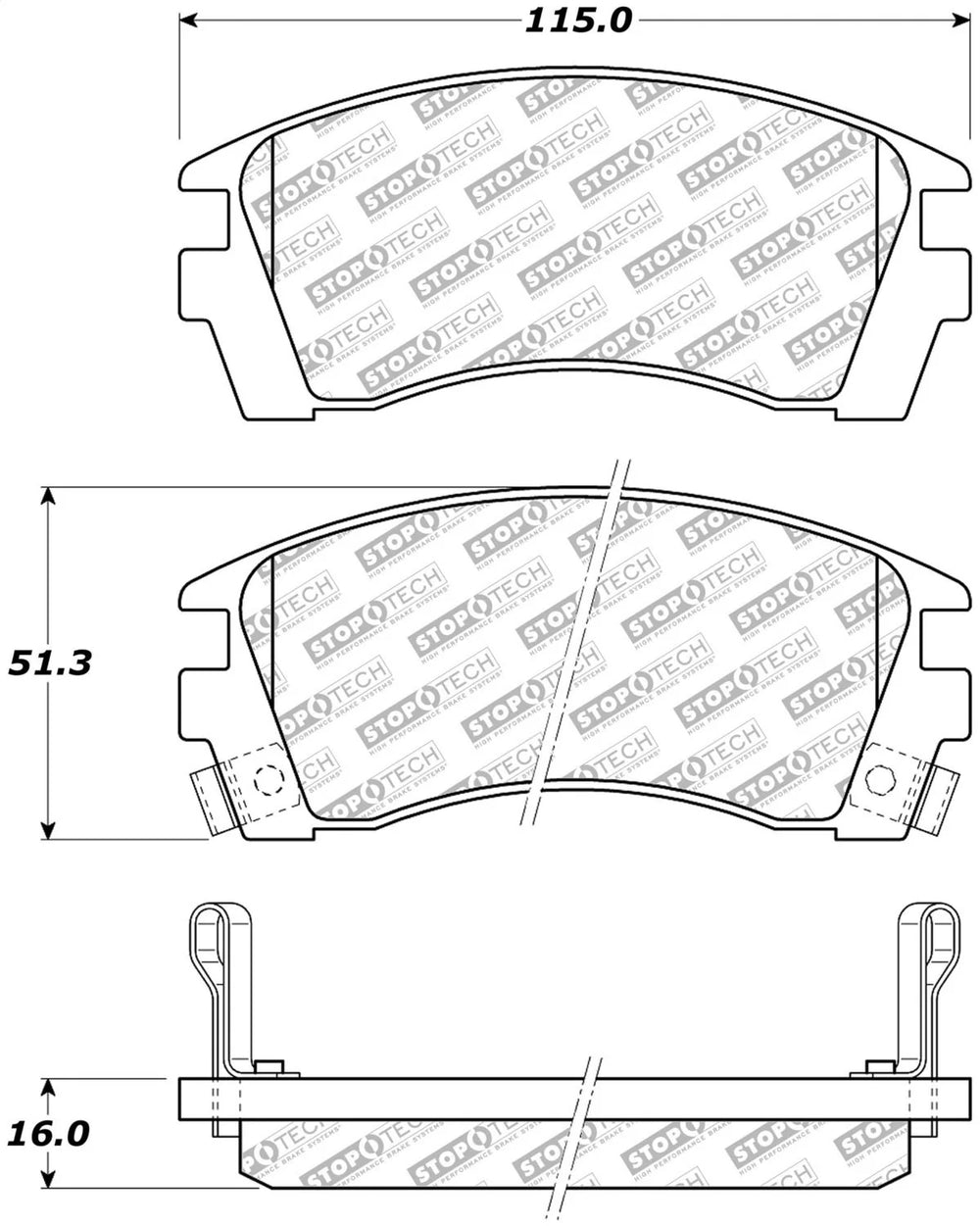 Stoptech Street Brake Pad Front NIS CM