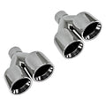 DUAL 3.5IN DOUBLE WALL STAGGED ROLL SLANT PASSENGER SIDE/RIGHT SS EXHAUST TIP 2.
