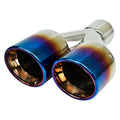 DUAL 3.5IN DOUBLE WALL STAGGED ROLL SLANT PASSENGER SIDE/RIGHT SS EXHAUST TIP 2.