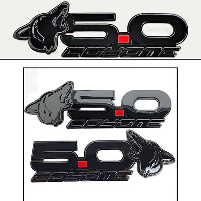 UPR Howling Coyote LH Deck/Fender Emblem Pack-Black/Gloss Blk AMP-85101-104
