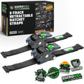 Rhino USA Retractable Ratchet Straps (2Pk 2Inx10Ft) (Black)