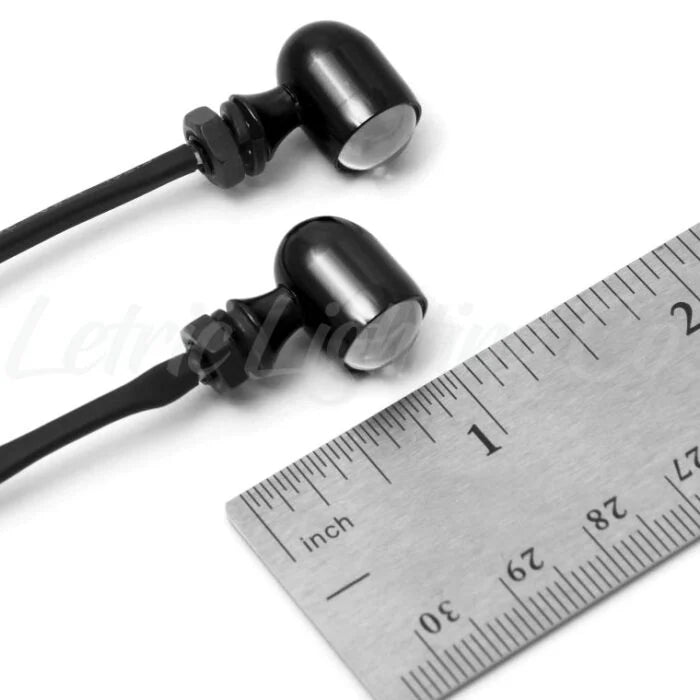 Letric Lighting Mini LED w/ Single-Function Running light (Pair) - Black Anodized
