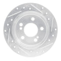 R1 83-95 Mercedes-Benz E300 Rear Left Drilled & Slotted Silver Brake Rotor