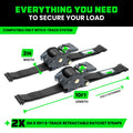 Rhino USA Retractable E-Track Ratchet Straps (2 Pack, 2Inx10Ft) (Black)