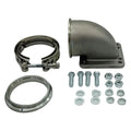 Granatelli 90 Deg Cast Elbow 3.0in V-Band to T3/T4 Housing Threaded Turbo Adapter