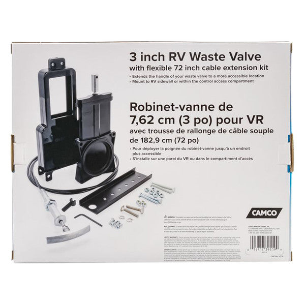 SEWER FLEXIBLE CABLE KIT 72IN WITH 3IN VALVE
