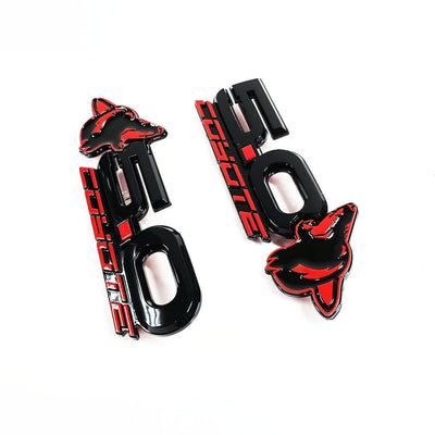 UPR Howling Coyote LH Deck/Fender Emblem Pack-Black/Chrome AMP-85101-133