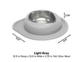 WeatherTech Pet Feeding System Single Low 32oz 3in. Stainless Bowl - Light Grey