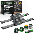 Rhino USA Retractable E-Track Ratchet Straps (2 Pack, 2Inx10Ft) (Gray)