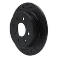 R1 88-01 Acura Integra Rear Left Drilled & Slotted Black Brake Rotor