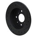 R1 88-01 Acura Integra Rear Left Drilled & Slotted Black Brake Rotor