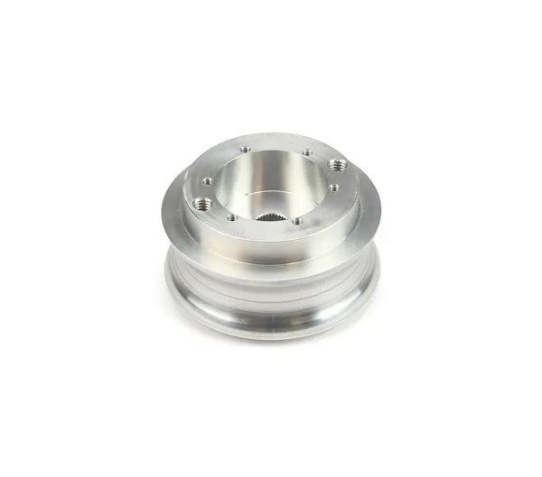 MARK 40 MACHINED FINISH ALUMINUM STEERING WHEEL HUB ADAPTER WITH FLAMING RIVER C