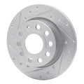 DFC 10-19 Audi A3 Rear Left Drilled & Slotted Silver Brake Rotor