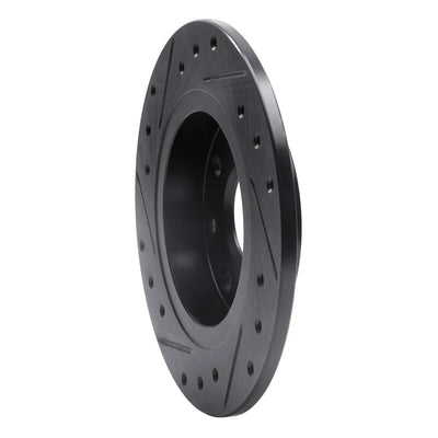 R1 90-93 Mazda Miata Rear Right Drilled & Slotted Black Brake Rotor