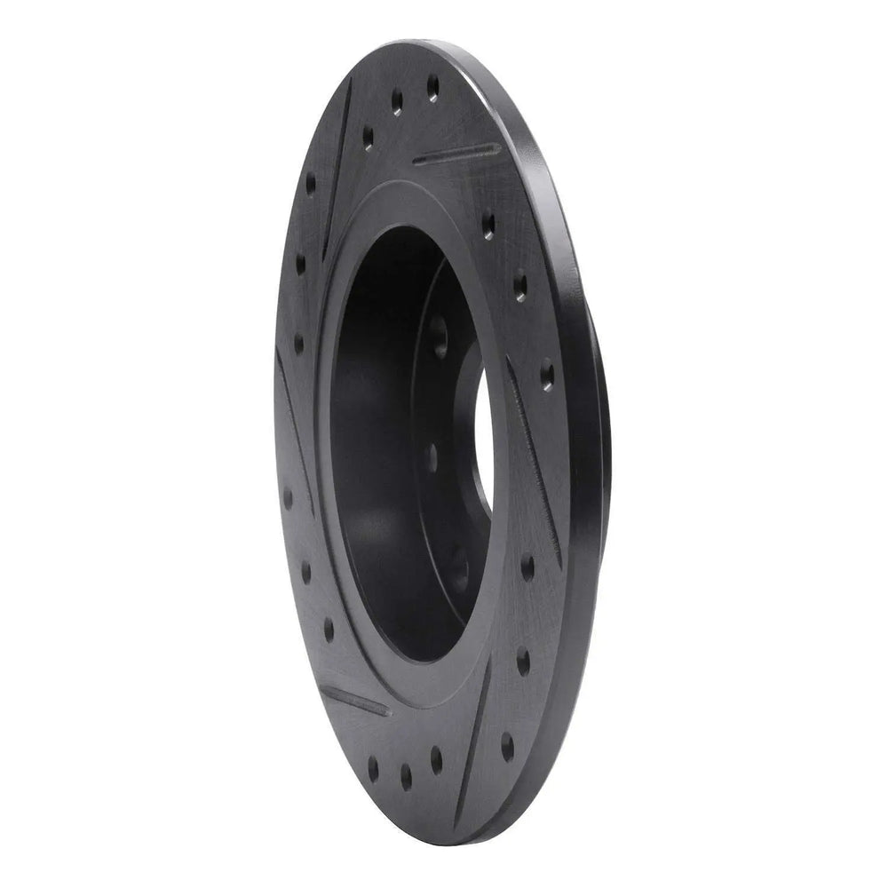 R1 90-93 Mazda Miata Rear Right Drilled & Slotted Black Brake Rotor