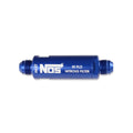 In-Line Hi-Flow Nitrous Filter 6An Blue High Pressure Nitrous Filter -6An X -6An In-Line Billet Aluminum (140 Micron) NOS