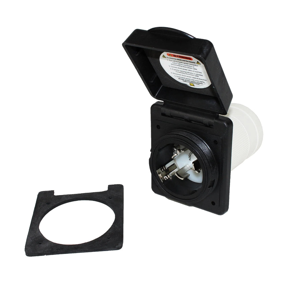50A 125/250V STANDARD RV POWER INLET BLACK