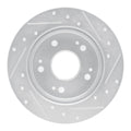 R1 06-15 Honda Civic Si Rear Left Drilled & Slotted Silver Brake Rotor