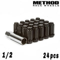 Method Lug Nut Kit - Spline - 1/2in - 6 Lug Kit - Black