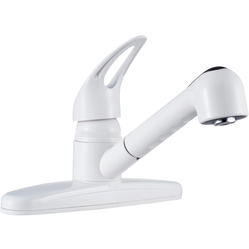 NONMETALLIC PULLOUT RV KITCHEN FAUCET WHITE