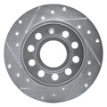 R1 Concepts Brake Rotor Drilled and Slotted Silver Fits Audi A3
