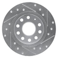 R1 Concepts Brake Rotor Drilled and Slotted Silver Fits Audi A3
