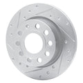 R1 Concepts Brake Rotor Drilled and Slotted Silver Fits Audi A3