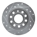 R1 10-19 Audi A3 Rear Left Drilled & Slotted Silver Brake Rotor
