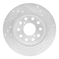 R1 Concepts Brake Rotor Drilled and Slotted Silver Fits Toyota MR2