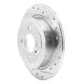 R1 02-15 Mini Cooper Clubman Rear Right Drilled & Slotted Silver Brake Rotor
