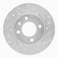 R1 73-05 Audi Coupe Front Right Drilled & Slotted Silver Brake Rotor