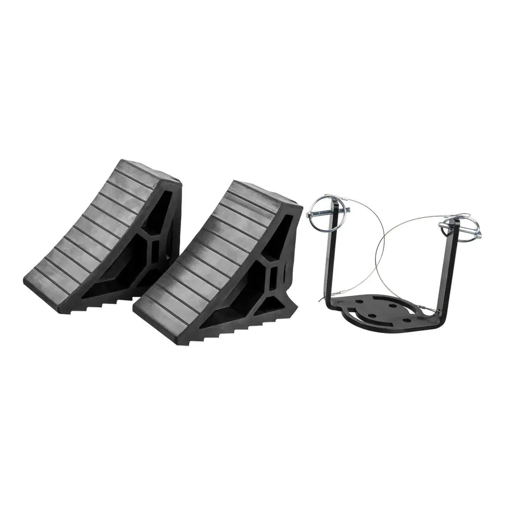 HD WHEEL CHOCKS 2-PACK WITH MOUNTIN