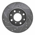 DFC 90-00 Honda Civic Hatchback Front Left Drilled & Slotted Silver Brake Rotor