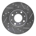 DFC 90-00 Honda Civic Hatchback Front Left Drilled & Slotted Silver Brake Rotor
