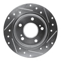 R1 94-98 Nissan 240SX Rear Left Drilled & Slotted Silver Brake Rotor
