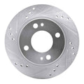 R1 14-15 Mitsubishi Mirage Front Left Drilled & Slotted Silver Brake Rotor