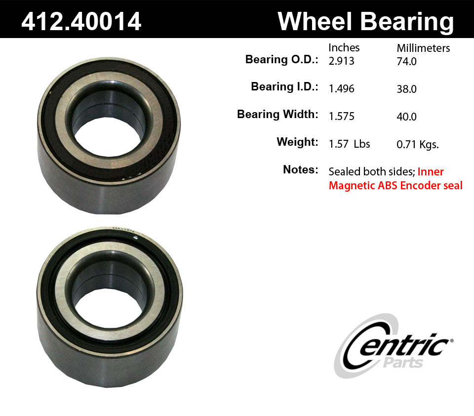 Centric Premium Ball Bearing - Front
