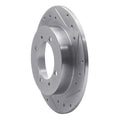 R1 Concepts Brake Rotor Drilled and Slotted Silver Fits Mitsubishi Space