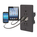 120V DOUBLE USB CHARGER DOUBLE OUTLET BLACK